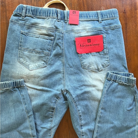 NWT victorious Los Angeles blue jeans size 2XL drawstring 5 pocket front/back - Picture 9 of 10